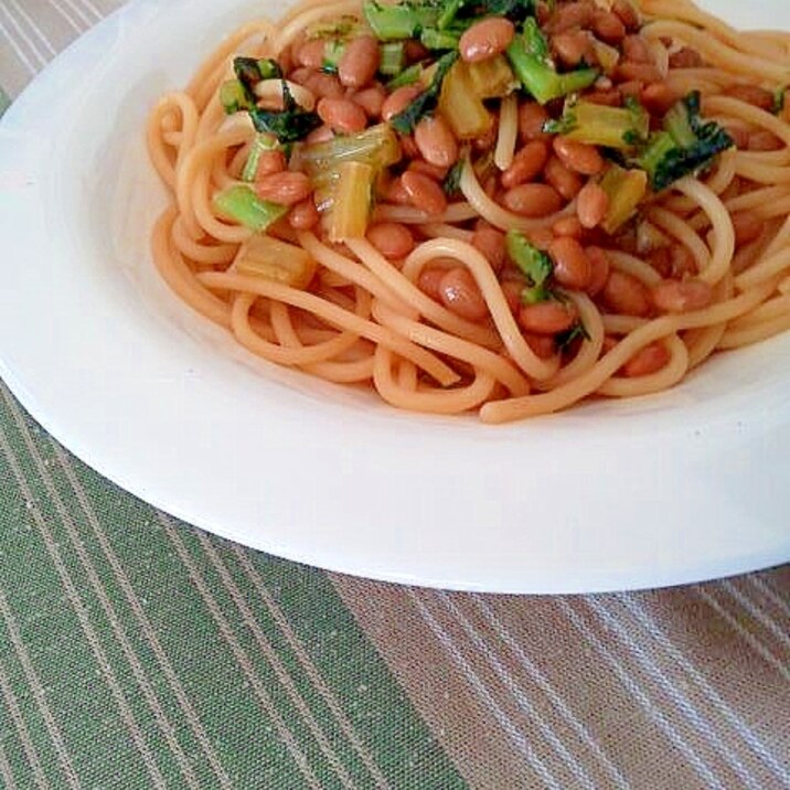 節約 簡単レシピ 大根葉と納豆の和風パスタ レシピ 作り方 By Popnpoon 楽天レシピ